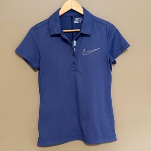 Nike Golf Dri-Fit Women's Blue Shortsleeved Polo T-Shirt Activewear Size M